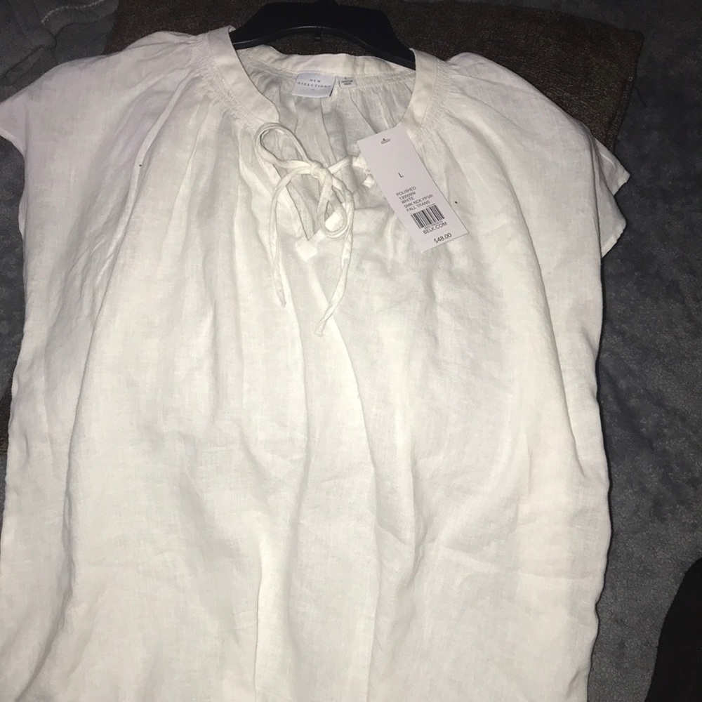 Belk’s off white Blouse top for women size L